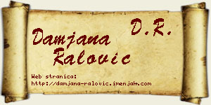 Damjana Ralović vizit kartica
